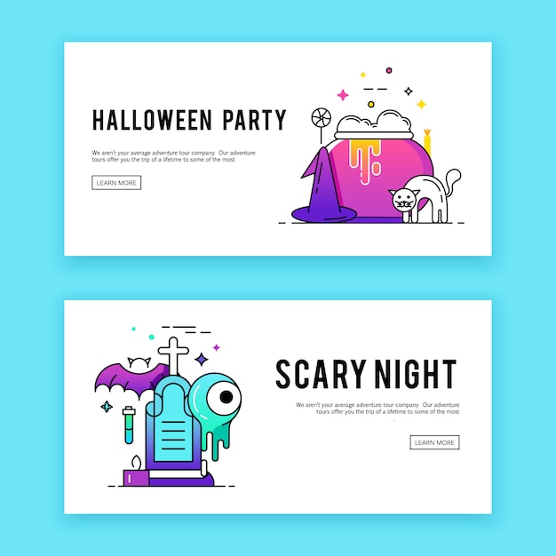 Felice halloween. set di banner.