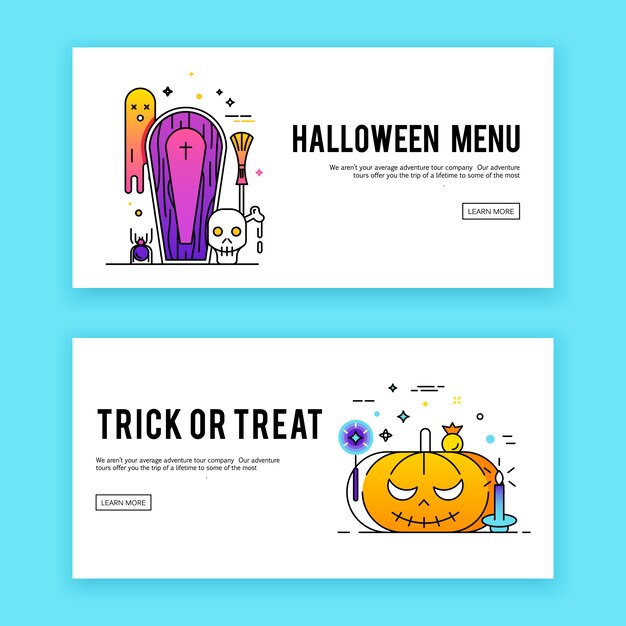 Happy halloween. banners set