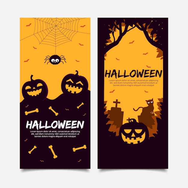 Happy halloween banners template