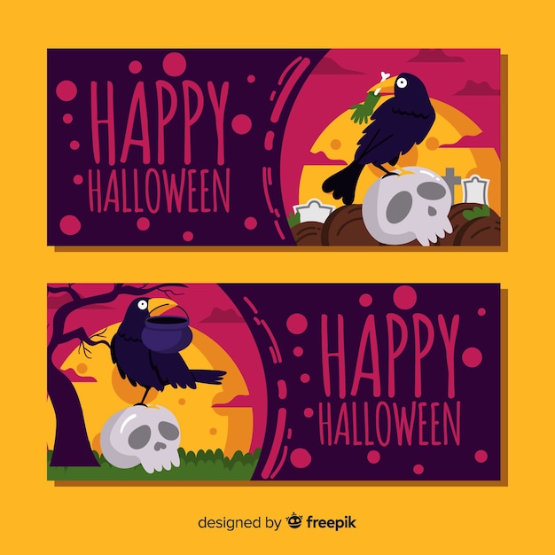 Happy halloween banners