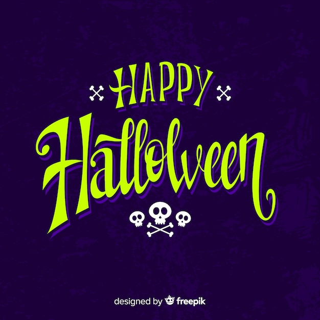 Happy halloween каллиграфия с черепами
