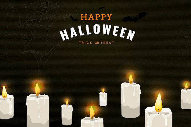 Free vector happy halloween candle elements on black background vector