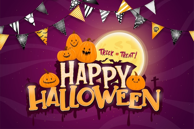 Vettore gratuito felice festa di celebrazione di halloween