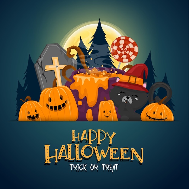 Free vector happy halloween celebration