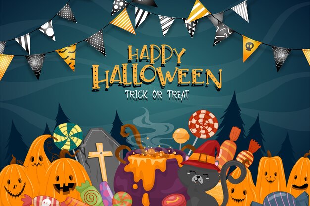 ハッピーハロウィンイラスト 無料のベクター