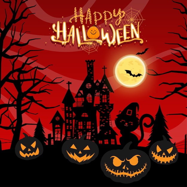 Free vector happy halloween celebration