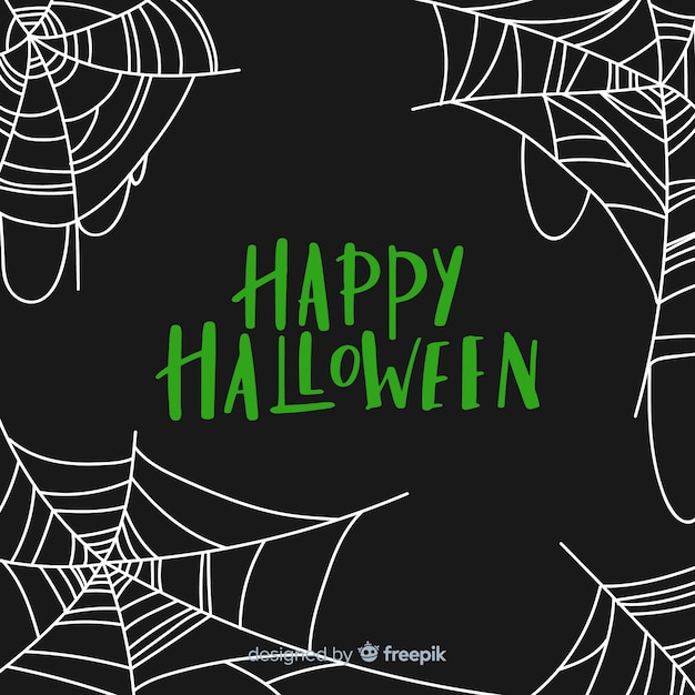 Бесплатное векторное изображение Счастливый хэллоуин паутина фон