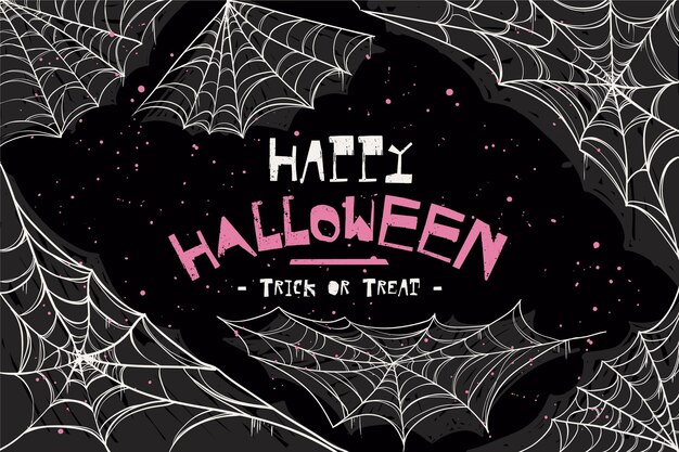 Happy halloween cobweb background