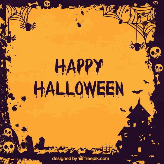 Happy halloween decorative frame