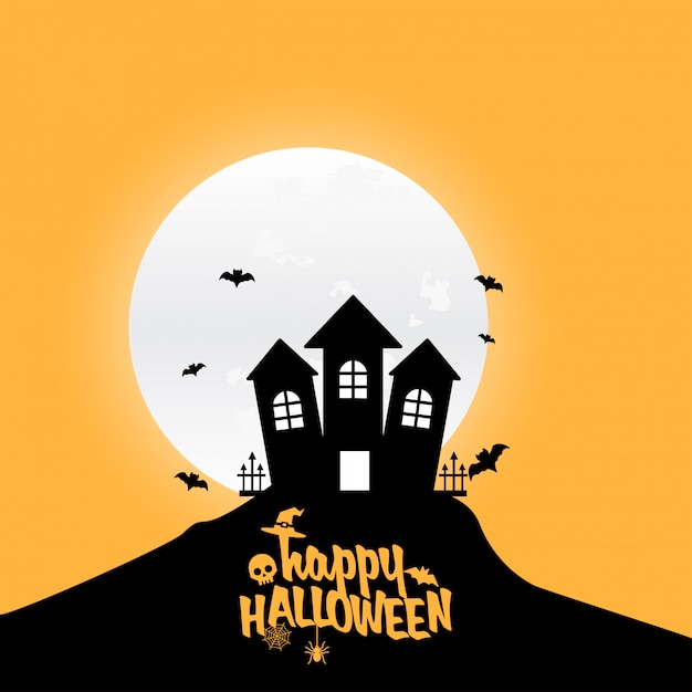 Happy Halloween design element with typography 