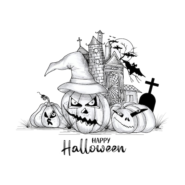 Happy halloween festival creepy horror background design