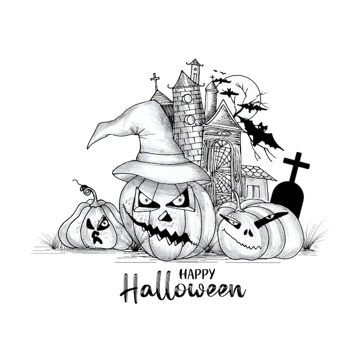 無料Vector ハッピー ハロウィン フェスティバル不気味なホラー背景デザイン
