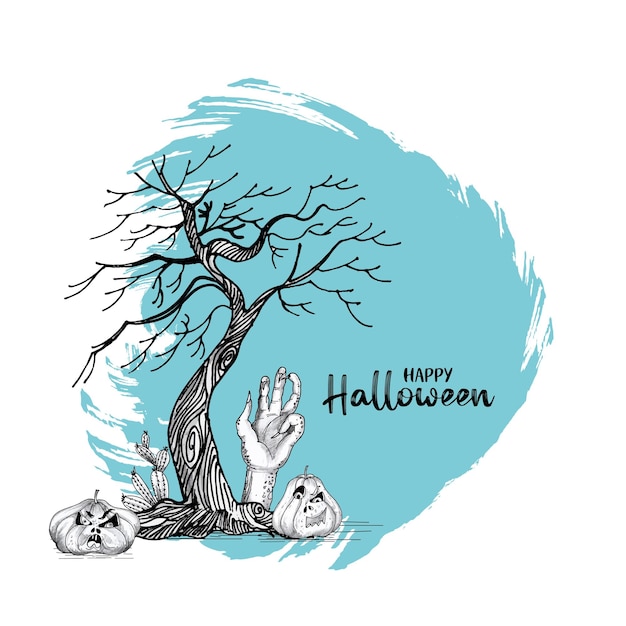 Free vector happy halloween festival creepy horror party background design