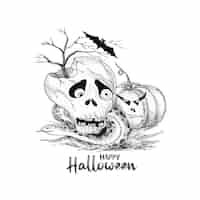 Free vector happy halloween festival decorative haunted background design