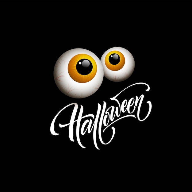 Vettore gratuito felice halloween. calligrafia creativa disegnata a mano e scritte a penna pennello. illustrazione vettoriale eps10