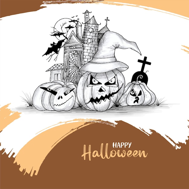 Free vector happy halloween horror festival scary background design