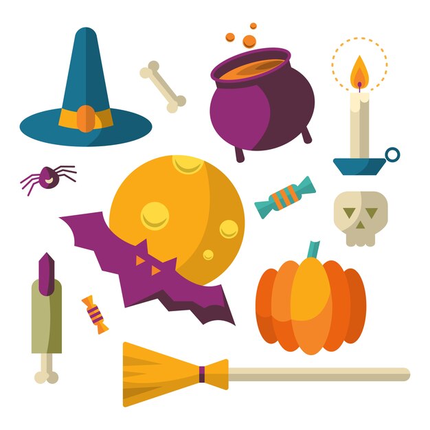 Happy Halloween icons set
