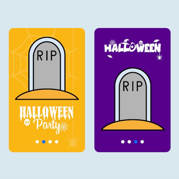 Free vector happy halloween invitation design with grave vector