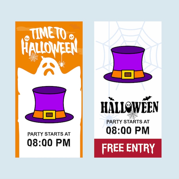 Happy halloween invitation design with hat vector