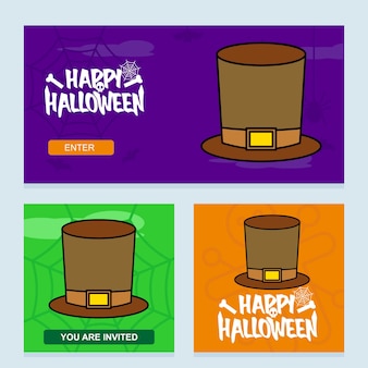 Happy halloween invitation design with hat vector