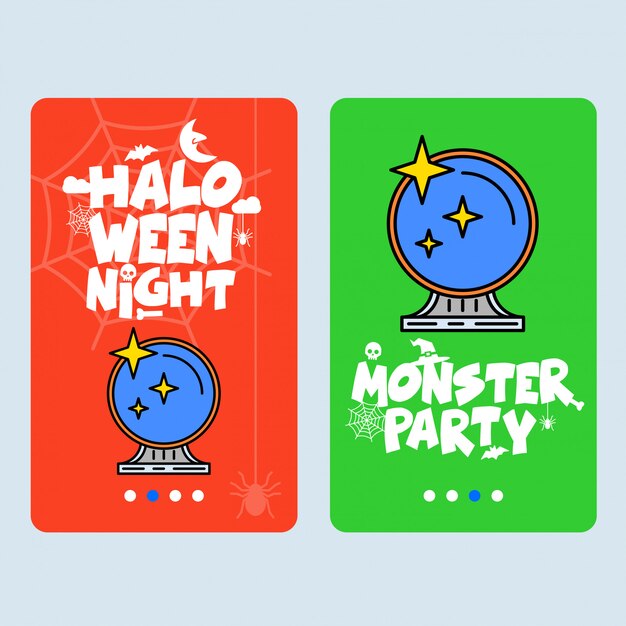 Happy halloween invitation design with mirror vector