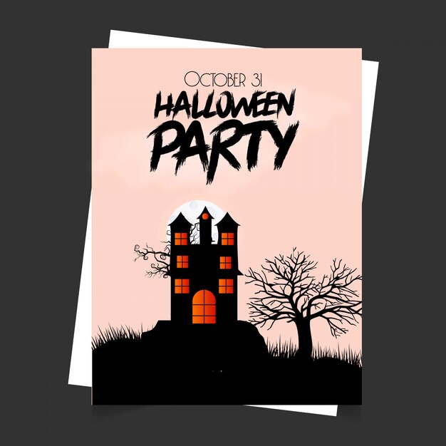 Happy Halloween invitation design with typography vector