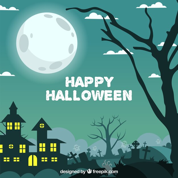 Happy halloween landscape background