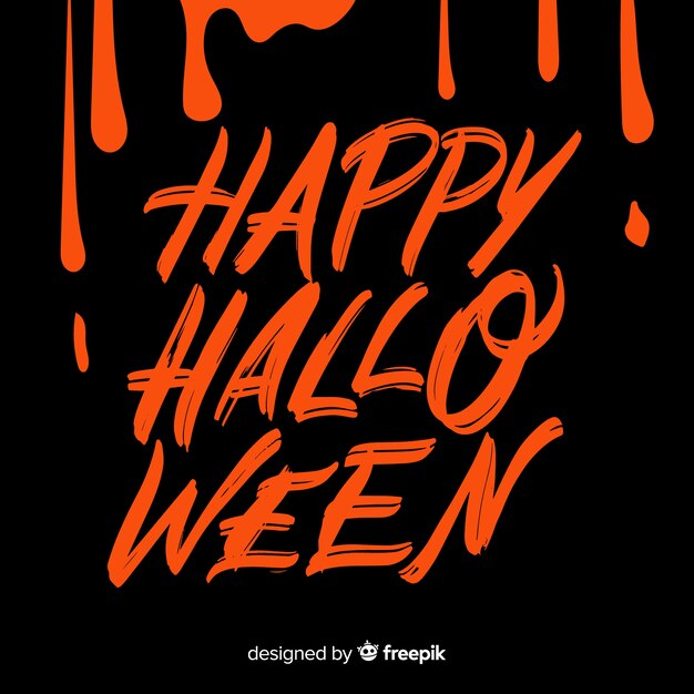 Happy halloween lettering background concept