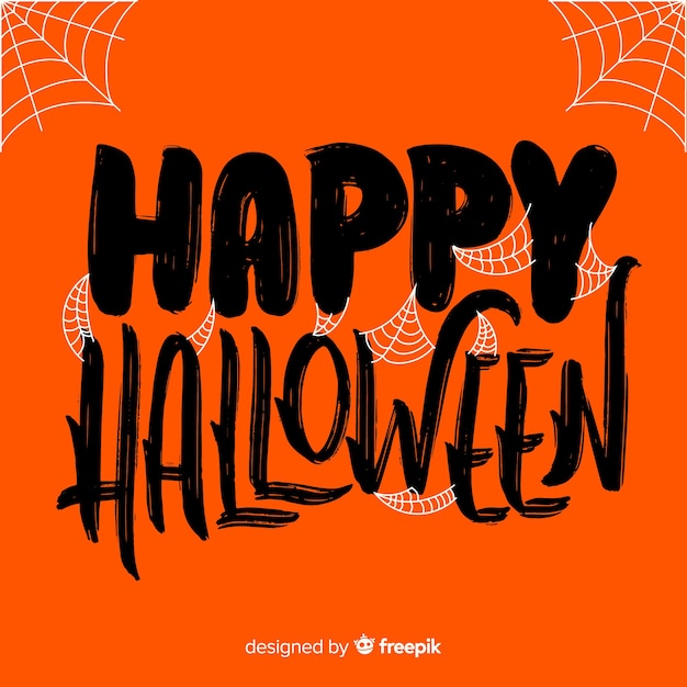 Happy halloween lettering background design