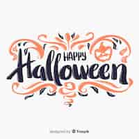 Free vector happy halloween lettering background