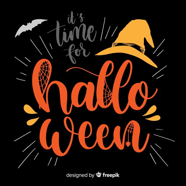 Happy halloween lettering background