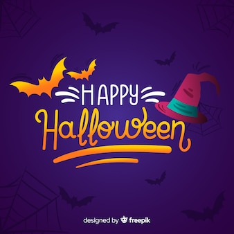 Happy halloween lettering background