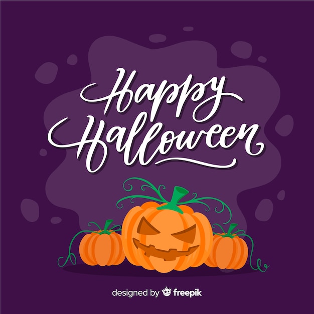 Happy halloween lettering background