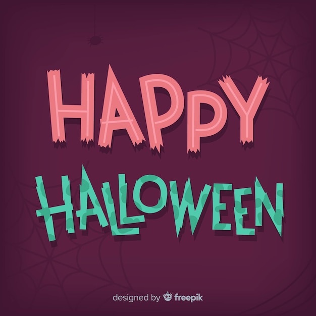 Free vector happy halloween lettering concept