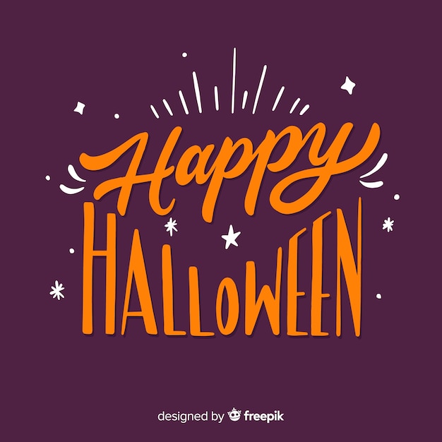 Free vector happy halloween lettering concept