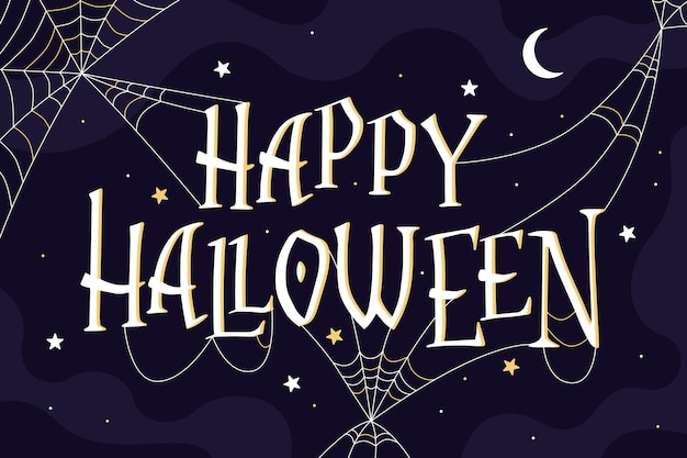 Vettore gratuito happy halloween - concetto di lettering