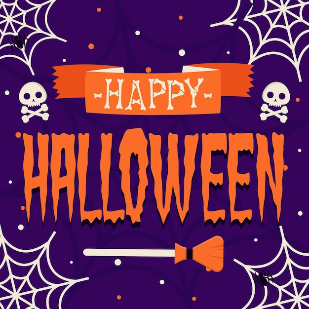 Vettore gratuito happy halloween - concetto di lettering