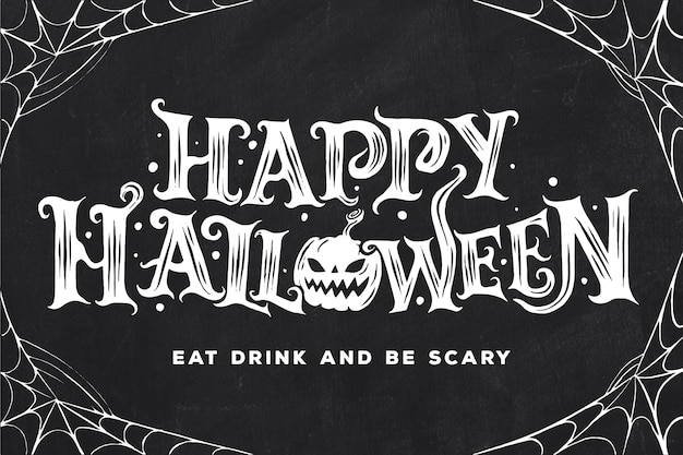 Free vector happy halloween lettering concept