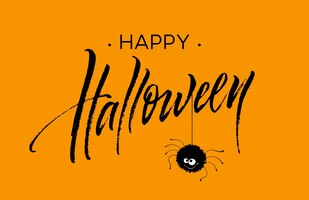 Happy halloween lettering. holiday calligraphy for banner, poster, greeting card, party invitation. vector illustration eps10