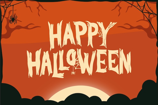 Happy halloween lettering sundown