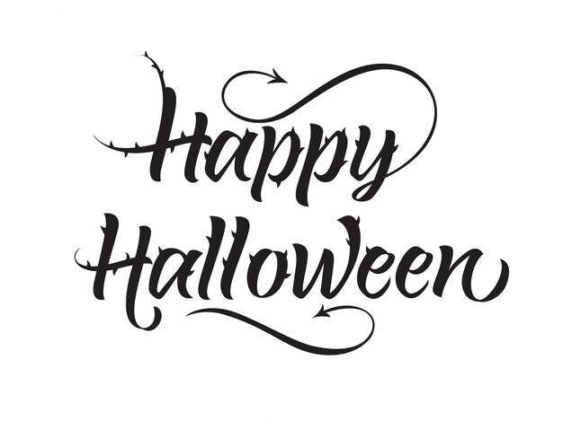 Happy Halloween lettering with spikes