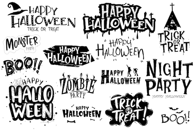 Vettore gratuito iscrizione di halloween felice