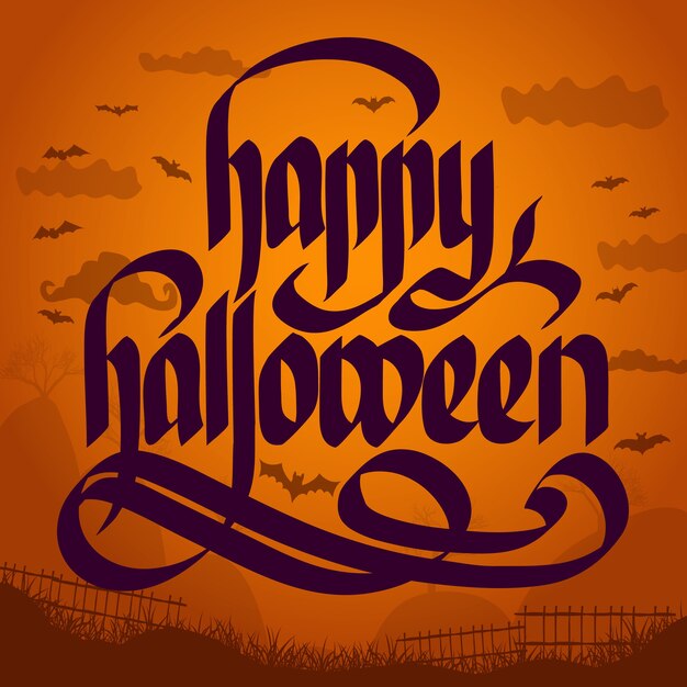 Happy halloween lettering