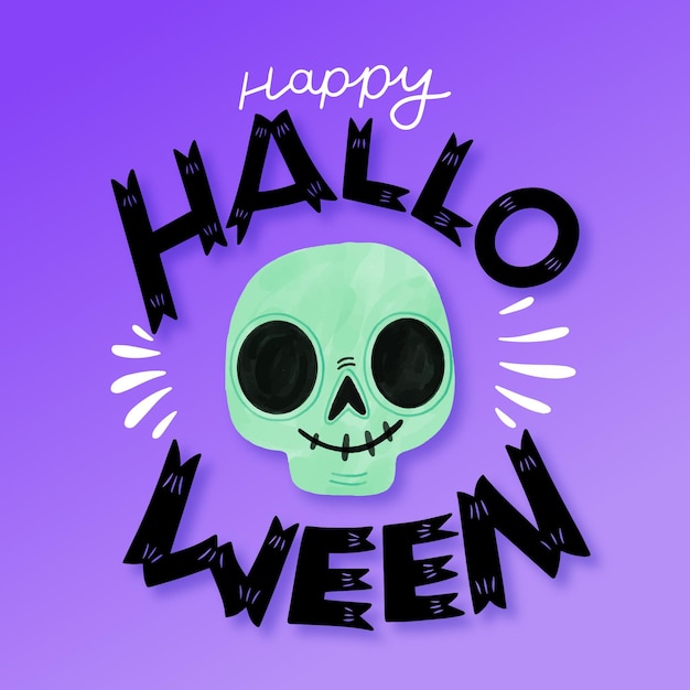 Vettore gratuito iscrizione di halloween felice