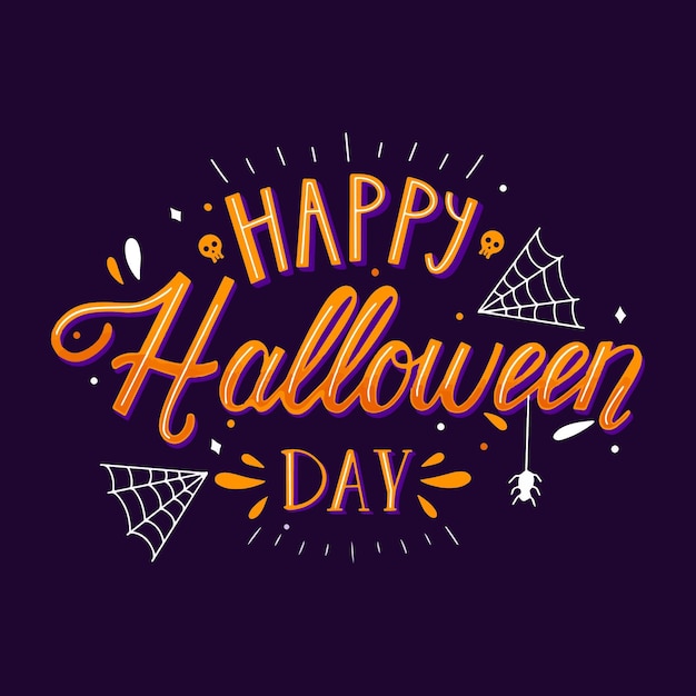 Free vector happy halloween lettering