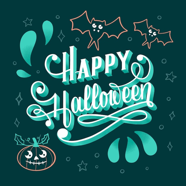 Vettore gratuito iscrizione di halloween felice