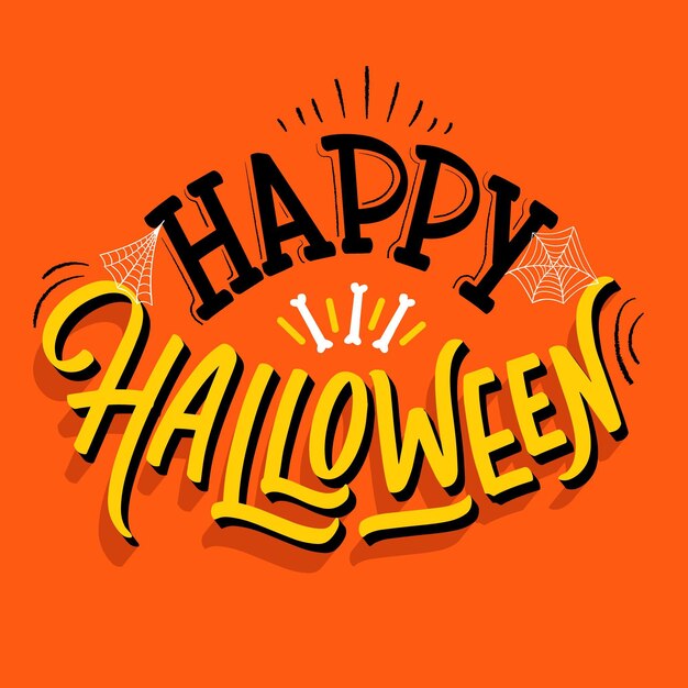 Vettore gratuito iscrizione di halloween felice