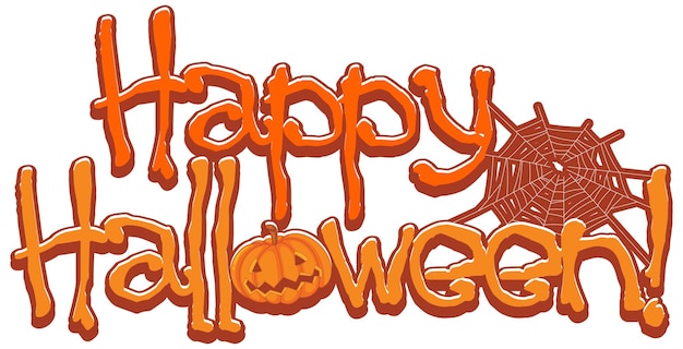 Vettore gratuito logo happy halloween con jack'o lantern