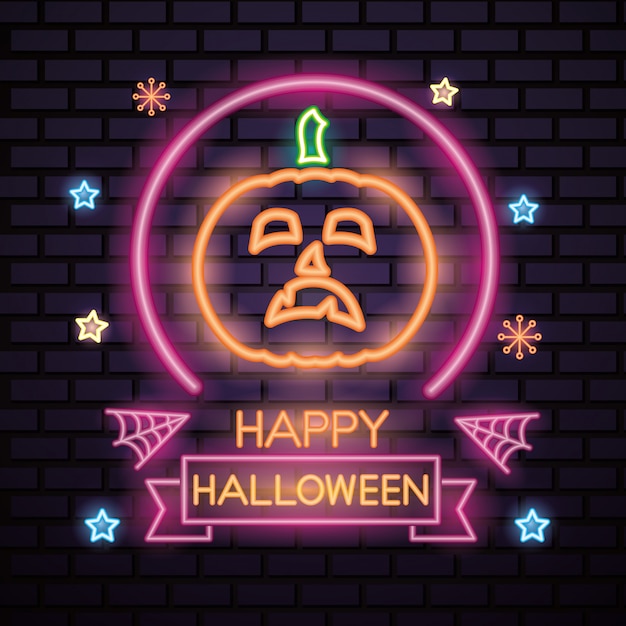 Happy halloween neon sign