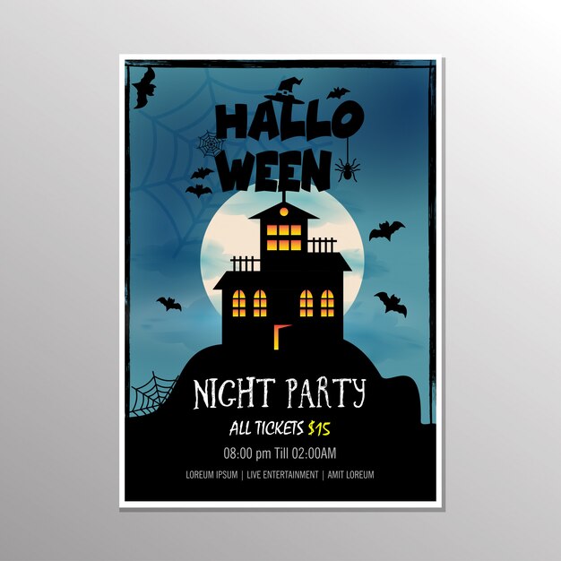 Happy Halloween Night Party Poster.